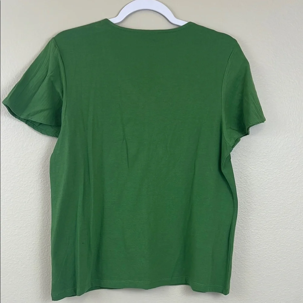 Chico's Green Boxy Short Fluttery Sleeve Shirt - Picture 5 of 5